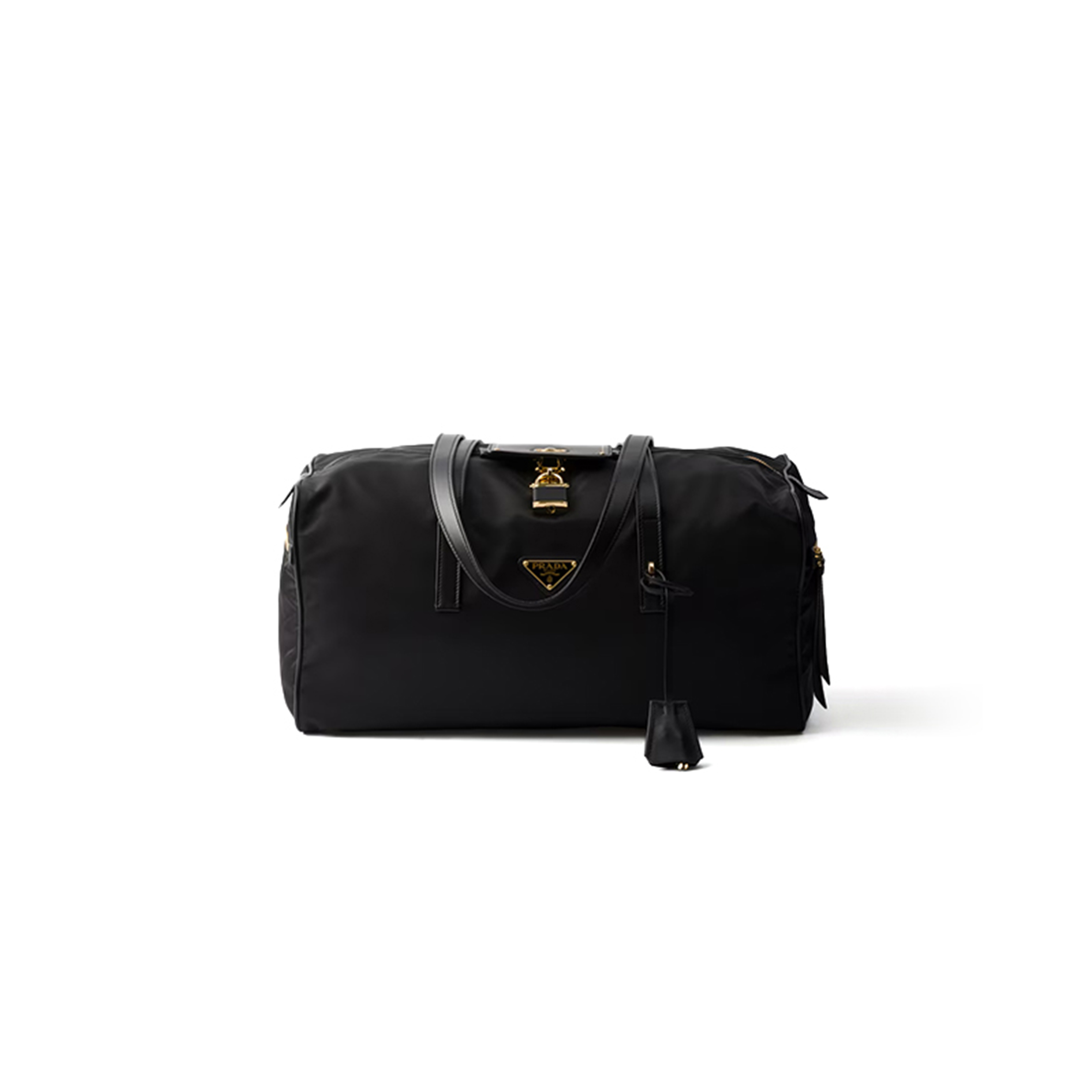 Pra*a large re-nylon top-handle bag with padlock 1bb135 (40*21*20cm)